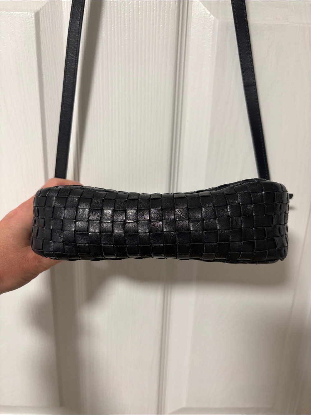 Clare V. Deep Navy Woven Leather Crossbody Bag – Worn Once - Picture 8 of 11